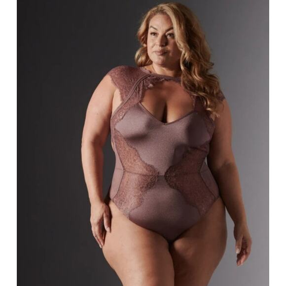 Thistle and Spire Minna Bodysuit - Mauve Size 1X - Picture 1 of 8